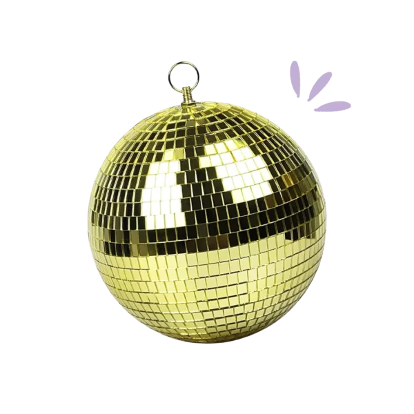 Boule à facette dorée