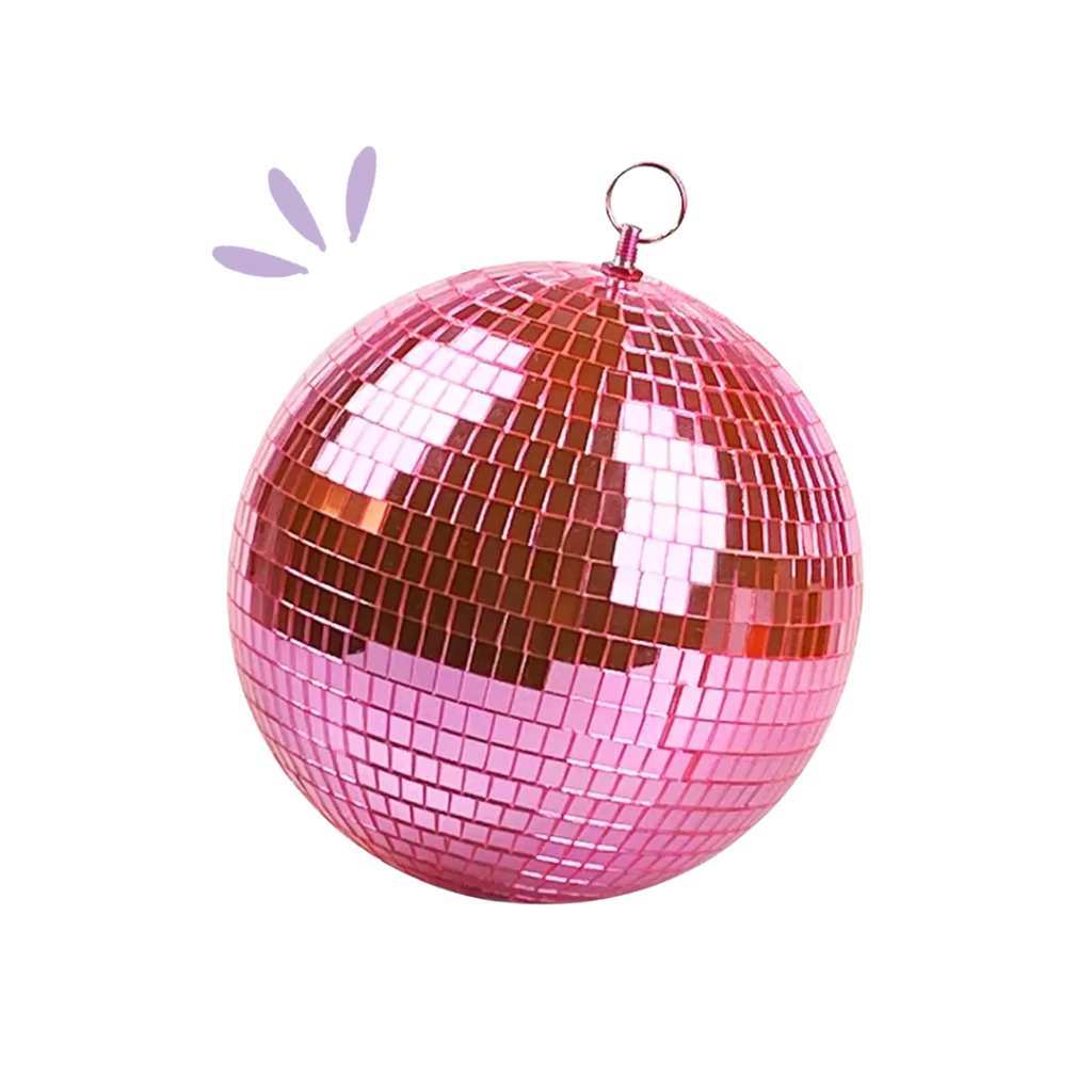 Boule disco rose