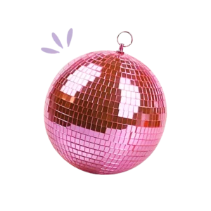 Boule disco rose