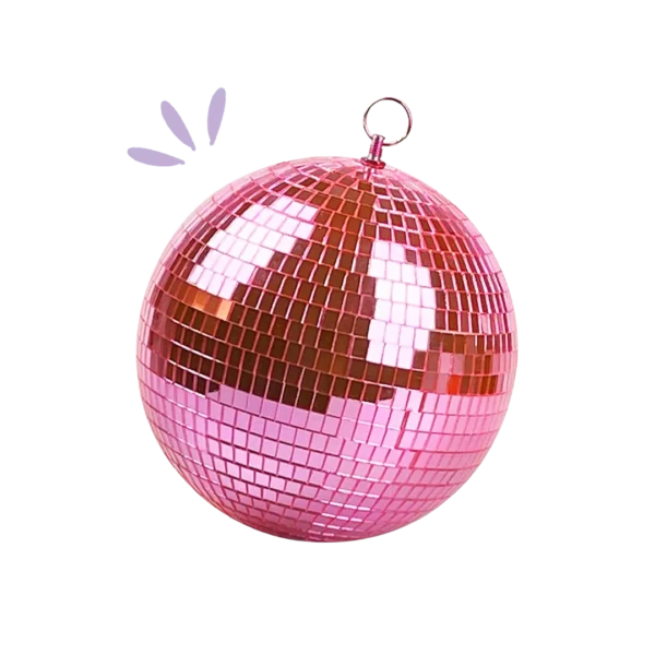 Boule disco rose