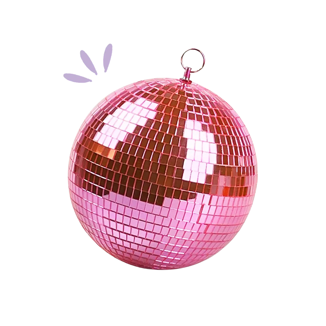 Boule disco rose